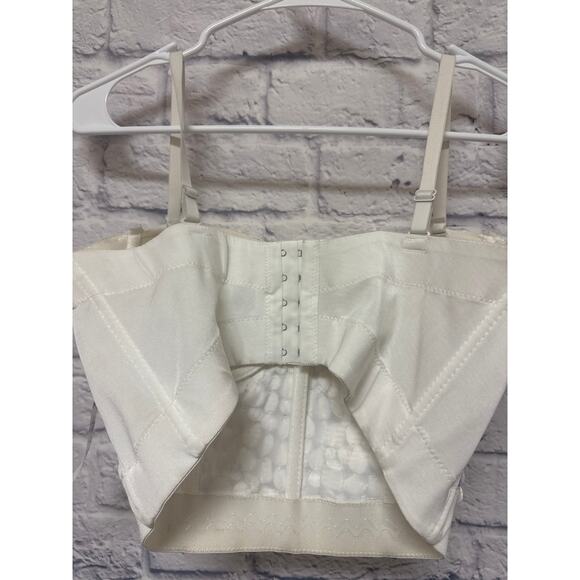 Je'Taime Boutique White Beaded Bustier Corset Adj Straps Back Closures SZ L NWT - Picture 3 of 4
